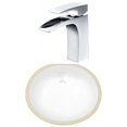 thumbnail image 1 of 16.5-in. W CSA Oval Bathroom Undermount Sink Set In White - Chrome Hardware AI-23055, 1 of 6