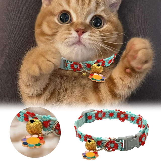 Pet Collars Cat Collar Breakaway And Pendant Adjustable Collars For Small Cats Party Collar Neck Ring
