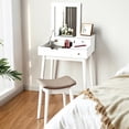 thumbnail image 4 of Costway Vanity Dressing Table Set Flip Mirror Desk Furniture Stool W/ 2 Drawer White, 4 of 10