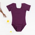 thumbnail image 2 of transemion Ensemble de Danse Extensible pour Enfants, Doux pour la Peau, Classique, Col Rond, Justaucorps Combinaison, Tenue de Danse Douce, Costume, Léotard, Violet 2TG, 2 of 9