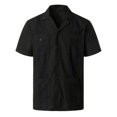 thumbnail image 1 of XDZJLR Men Shirt Spring And Summer Fashion And Leisure Dongfeng Pocket Button Lapel Short Sleeve Tops, 1 of 7