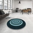 thumbnail image 4 of Ahgly Company Tapis d'Intérieur Ronds Lavables à la Machine, Style Transitionnel, Vert Profond des Grands Fonds, 8 Pieds Rond, 4 of 7