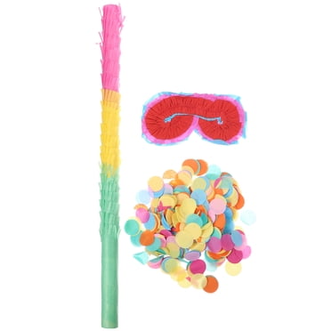 MasteelfCA 1 Set Birthday Party Pinata Stick Paper Pinata Stick Confetti Paper Glasses
