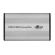 Graflsoa Aluminum Alloy USB 2.0 to IDE External Hard Drive Enclosure for 2.5" Laptop HDD, Silver (M110E Chipset, 480Mbps Transfer Rate)
