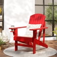 thumbnail image 2 of Outsunny Classic Adirondack Chair with Cup Holder for Backyard Red, 2 of 10