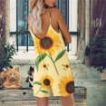thumbnail image 4 of LOVZFMLL Combinaison d'Été Décontractée pour Femmes avec Imprimé, Shorts Amples avec Poches, Bretelles Jaune G, 4 of 7