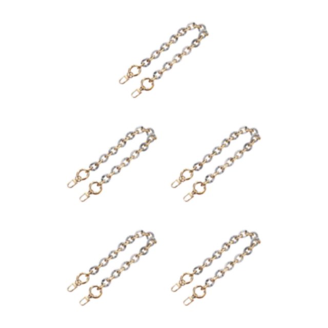 ZheElen Sturdy And Durable Reliable Bag Chains For Secure Attachment Purse Chain Straps Bag Chain Straps L204-2HS 5Set