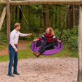 thumbnail image 4 of ALEKO Outdoor 40 inches Saucer Platform Swing with Adjustable Hanging Ropes, Purple, 4 of 8