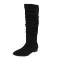 thumbnail image 2 of DPTALR Chaussures pour Femmes Bottes Rétro Western Décontractées Chaudes Talons Bas Bottes Mi-Mollet, 2 of 9