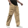 thumbnail image 1 of WRKEKC Casual Pants for Men Spring Fall Trendy Solid Color Drawstring Elastic Waist Long Pants for Daily Casual Gym Outings Dynamic Wear, 1 of 6