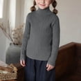 thumbnail image 2 of LOVZFMLL Girl's Sweater, Turtleneck Ribbed Pullover Solid Color, Casual Essential Cozy Stretchy Layering Top Fall Winter Top Kid Girls Clothes for 5-6 Years, 2 of 4