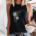 thumbnail image 2 of PVCS Women Dandelions Print Tank Fit O-Neck Sleeveless Block Shirts Tunic Tee Tops, 2 of 8