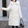 thumbnail image 5 of CEHVOM Manteau Long à Capuche en Coton Brillant pour Femmes Mode Liquidation, 5 of 5