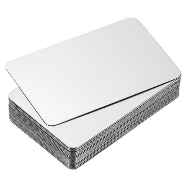 0.3mm Stainless Steel Metal Business Cards, 30 Pack Blank Name Card, Silver