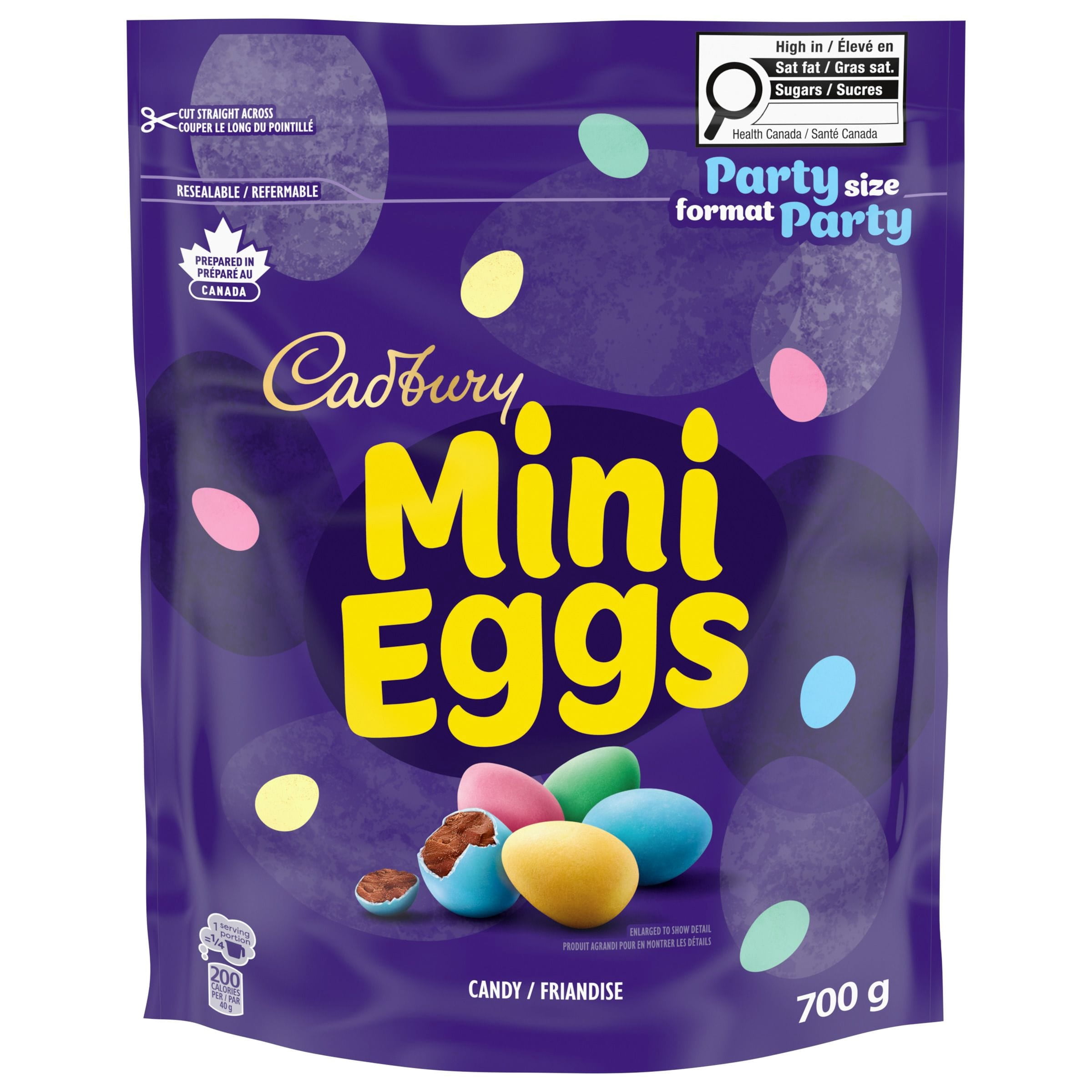 Cadbury Mini Eggs, Chocolatey Candy Eggs (Chocolate Candy Eggs), Party Size, Resealable bag, Prepared in Canada