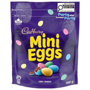 Cadbury Mini Eggs, Chocolatey Candy Eggs (Chocolate Candy Eggs), Party Size, Resealable bag, Prepared in Canada