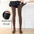 thumbnail image 2 of TIEVOSA Bas Hauts Opaques pour Femmes Bas Cuisses Collants Bas avec Silicone (Coffee), 2 of 8