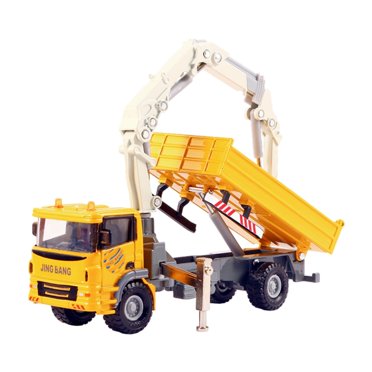 Siruishop Camion-Grue 1/60 Jouet Articulations Flexibles Cadeau des Fêtes Camion Jouet pour Construction Jaune