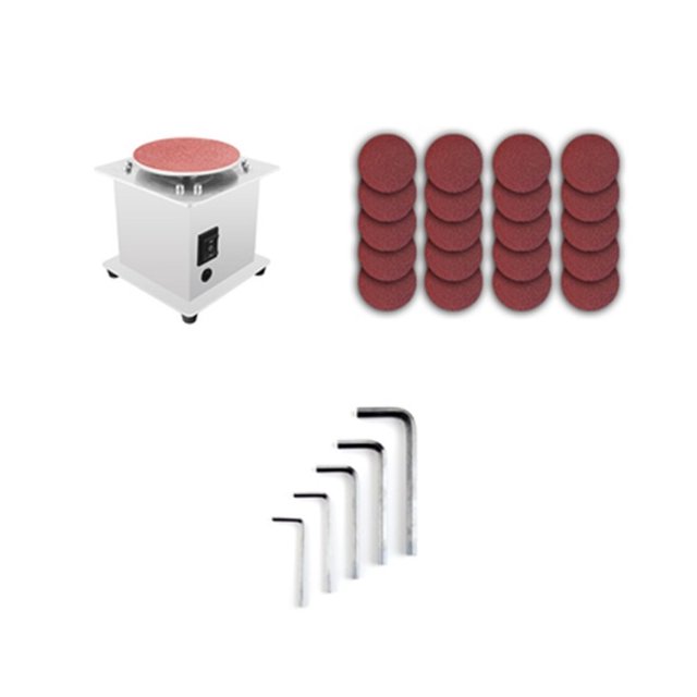 Mini Ponceuse à Disque pour Banc Rouleau de Ponçage Aiguiseur de Bord Électrique 7 Vitesses Variables Machine de Broyage Auto-Adhésive pour Banc, Grand Utilisation