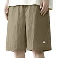 thumbnail image 4 of Diufon Men's Athletic Shorts Cotton Linen Drawstring Waisted Outdoor Sport Shorts Spring Summer Shorts with Pockets, 4 of 5