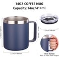 thumbnail image 3 of Volhoply Tasse à Café en Acier Inoxydable Isolée 14oz avec Couvercle en Vrac, Lot de 4, Tasse à Café de Voyage à Double Paroi sous Vide avec Poignée, Gobelets en Métal Réutilisables, Tasses de Camping Gardent au Chaud, Cadeaux de Noël (Marine, 4), 3 of 4