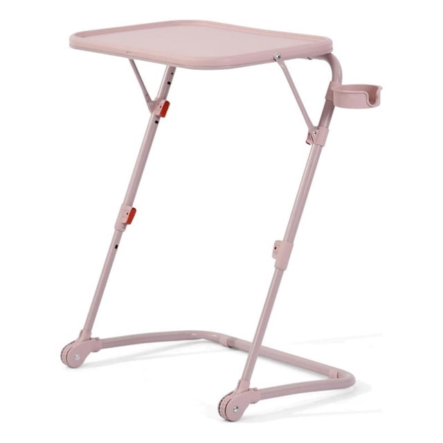 Homycasa Plateau de Salle à Manger TV Pliant Réglable avec Porte-Gobelet Pink