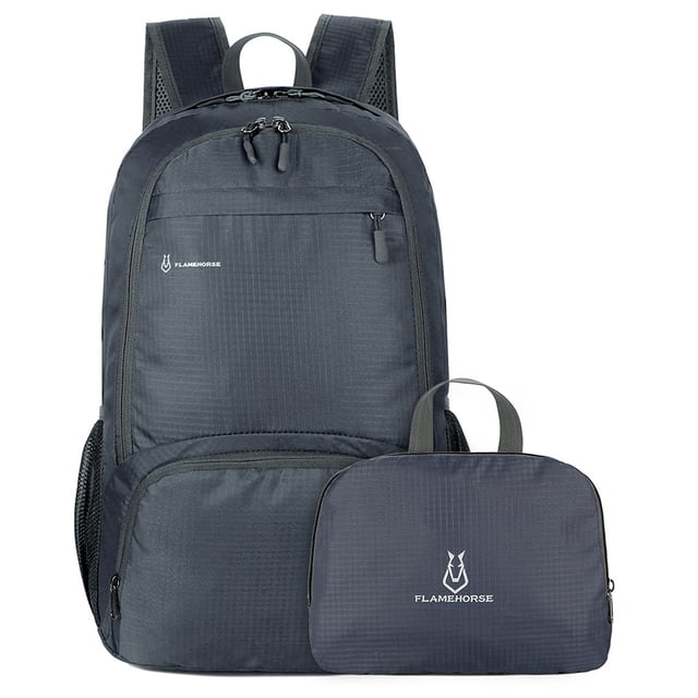 Léger Pliable Hommes Femmes Imperméable Voyage Packable Randonnée Daypack Gris