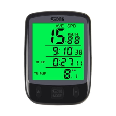axGear Compteur de Vitesse de Vélo Compteur de Vitesse de Bicyclette Odomètre Numérique Étanche Lumière LCD Noire