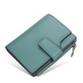 thumbnail image 2 of pitrice Fashion Women Wallets Solid Color PU Short Design Card Holder Zipper Hasp Purse Simple Style Handbag Coin Keys Bag Gray green, 2 of 9