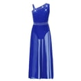 thumbnail image 3 of Ocealan Robe de Danse Lyrique pour Filles, Justaucorps-Robe Sans Manches avec Jupe en Maille, Performance sur Scène, Enfants, Bleu Royal 14, 3 of 7