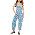 thumbnail image 1 of Girls Overall Bow Print Jumpsuits Rompers for Girls Spaghetti Strap Rompers with Pockets Girls Summer Outfits 11-12 Y, 1 of 5