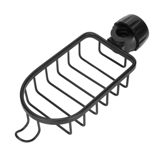 Support de Rangement de Robinet Suspendu Évier Réglable Chiffon Éponge Égouttoir pour Cuisine Salle de Bain Noir