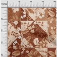 thumbnail image 2 of oneOone Georgette Viscose Rust Brown Fabric Florals Craft Projects Decor Fabric Printed By The Yard 42 Inch Wide, 2 of 4