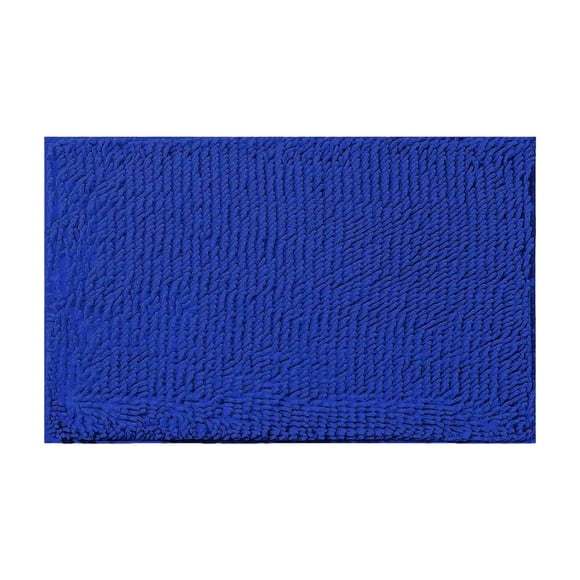 HBFAGFB Chenille Bathroom Rugs 24x16 Inch, Extra Soft Absorbent Shaggy Bath Mat, Non-Slip Plush Carpet Runner for Tub Shower Floor, Deep Blue