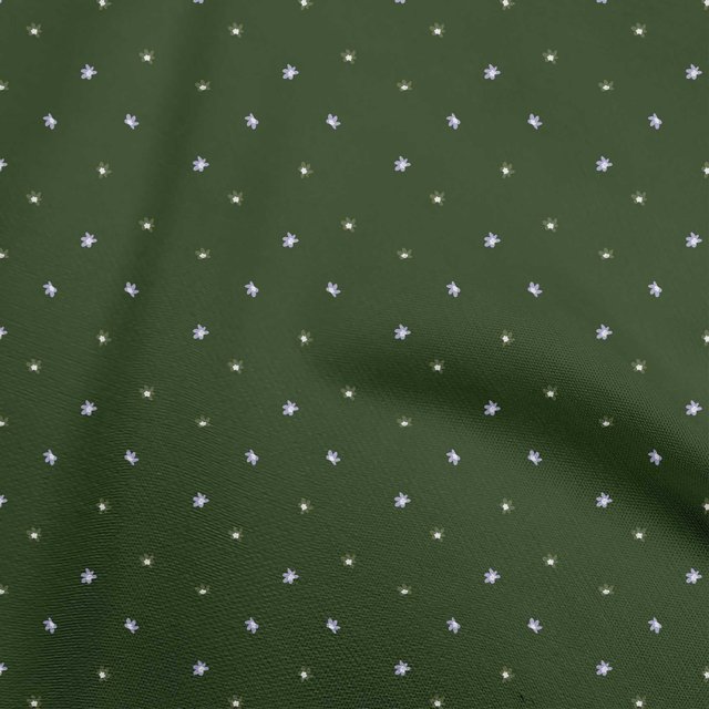 oneOone Tissu Polyester Spandex Vert Foncé Tissu Floral pour Robe Tissu Imprimé Tissu au Mètre 56 Pouces de Large