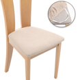 thumbnail image 4 of Stretch Chair Seat Cover Removable for Dining Room Kitchen Banquet Chair Cover Beige, 4 of 8