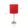 thumbnail image 4 of LimeLights Brushed Steel Stick Lamp with Charging Outlet and Fabric Shade 2 Pack Set, 4 of 9