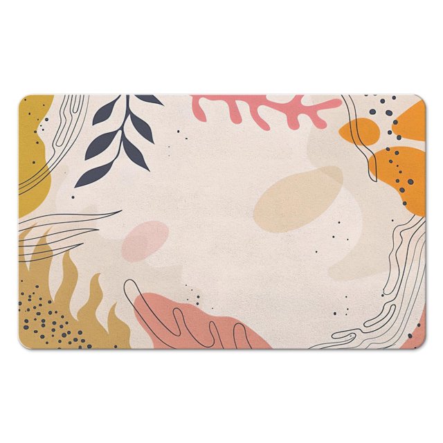 Soft & Safe Long Bathroom Rug with Cute Abstract Fluid Design - Non-Slip & Machine Washable for Easy Care!