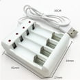 thumbnail image 3 of Xingzhi Chargeur de Piles en Plastique AAA/AA Protection contre les Courts-Circuits Interface USB Réutilisable Adaptateur de Charge pour Piles de Jouets Électriques Blanc, 3 of 6