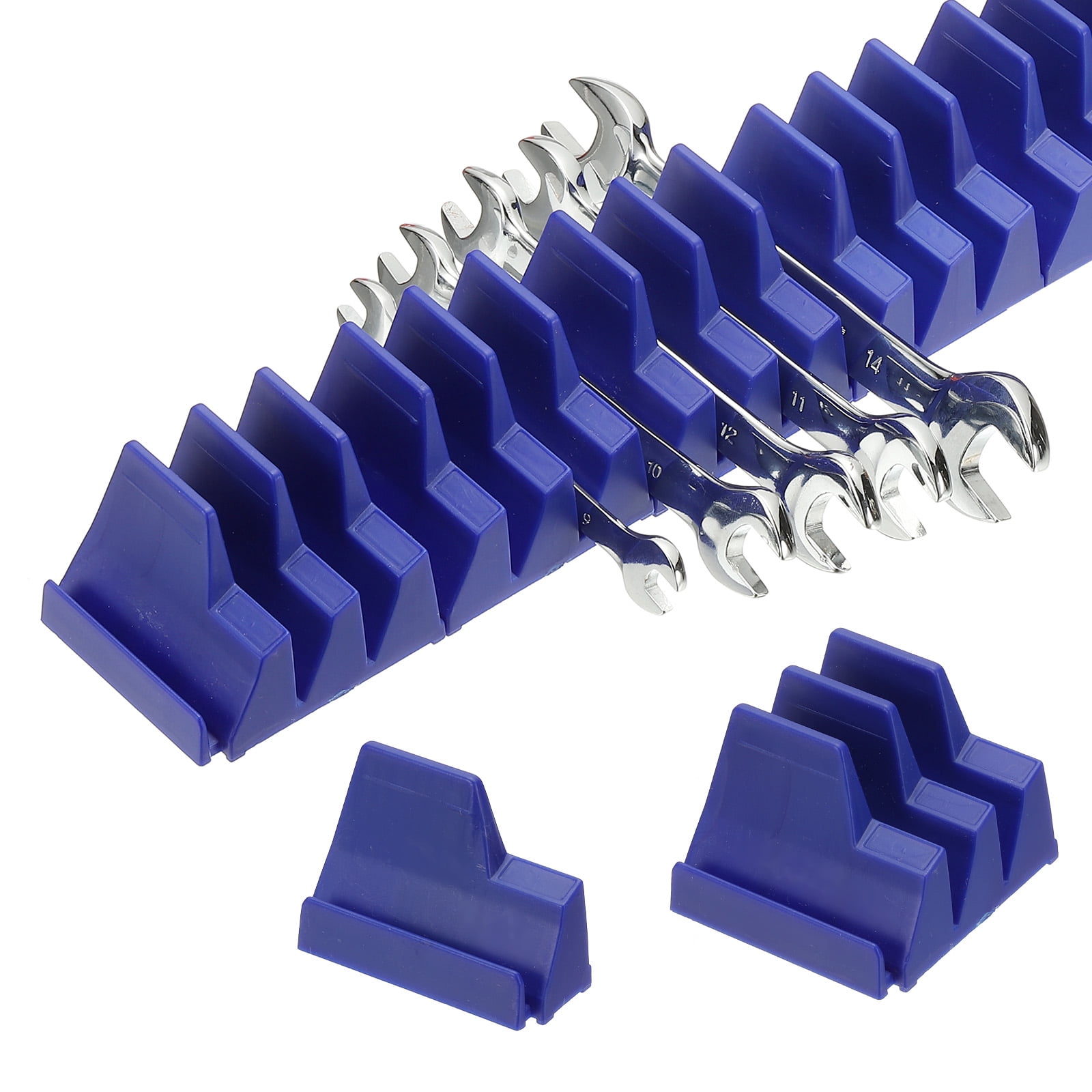 23pcs Magnetic Wrench Organizer for Tool Box, Magnetic Modular Wrench Organizer Holder Toolbox Universally for 23 Tools Drawer Chest Ratcheting Offset Wrenches, Blue