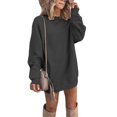 thumbnail image 1 of LUXUR Robe Chandail à Manches Longues pour Femmes, Unie, d'Hiver, à Enfiler, Noire, m, 1 of 2