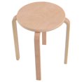 thumbnail image 3 of Patiojoy 4 pcs 17" Round Stacking Stool Dining Chair Set Backless Wood Seats Natural, 3 of 8