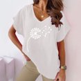 thumbnail image 2 of Birdeem Femme Été Aguichant Mode Imprimé Régulier Col en V Femme Manches Courtes Haut Blouse, 2 of 7