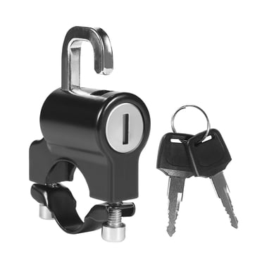 Universal Motorcycle Helmet Lock Anti-theft Helmet Security Lock Metal 22mm-26mm Black with 2 Keys Set