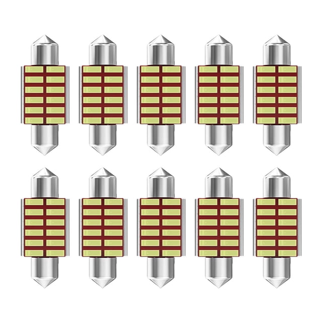 jinwen 10Pcs Car Interior Light Trunk Light Accessories Light Dome Light Bulbs 31mm