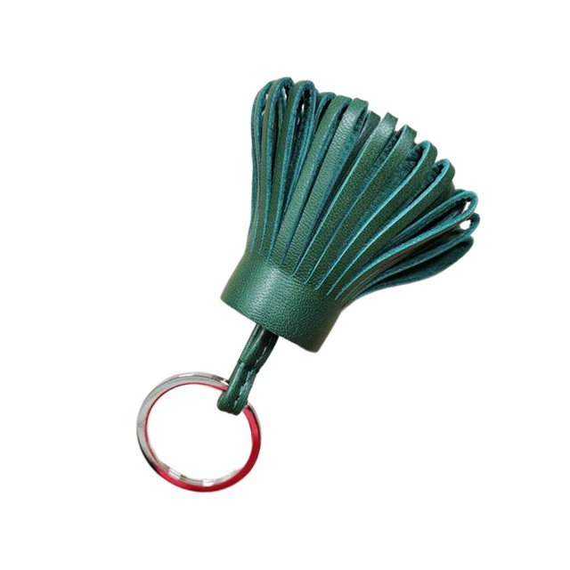 ziyahi Keychain Decorative Keyring Leather Pendant Tassel Handmade Handicraft Key Chain Hanging Decoration Holder Purse Wallet Dark Green