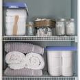thumbnail image 3 of Hefty 6 Pack 32 Quart Hi-Rise Stackable Plastic Storage Bin with Lid, Blue, 3 of 6