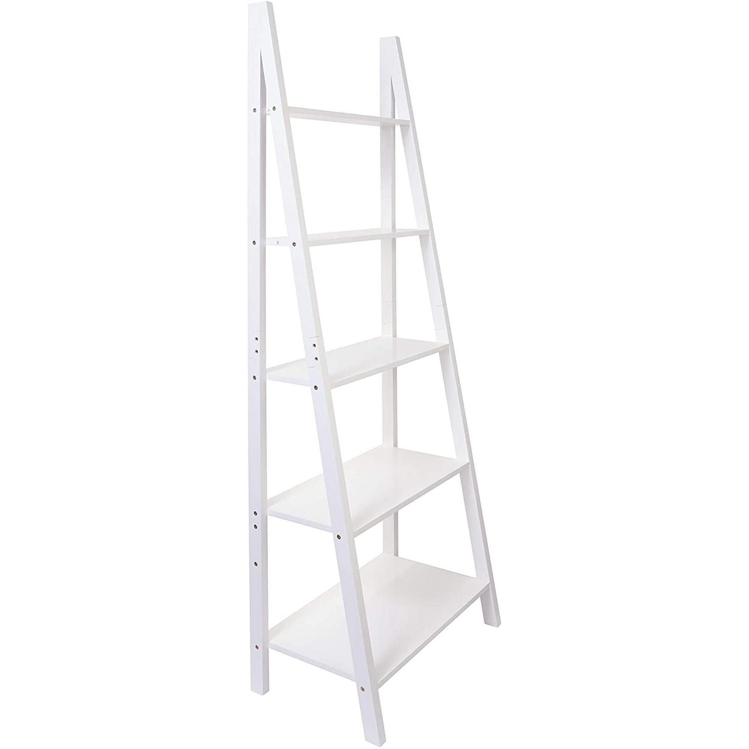 kieragrace Providence Miller Floor Shelf – White Matte Finish, 5-Tiered, 71-Inch by 25-Inch by 18-Inch