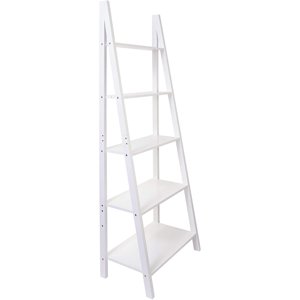 kieragrace Providence Miller Floor Shelf – White Matte Finish, 5-Tiered, 71-Inch by 25-Inch by 18-Inch
