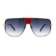 thumbnail image 3 of Mobster Flat Top Rimless Luxury Sport Fashion Racer Sunglasses Gold Red Smoke, 3 of 4
